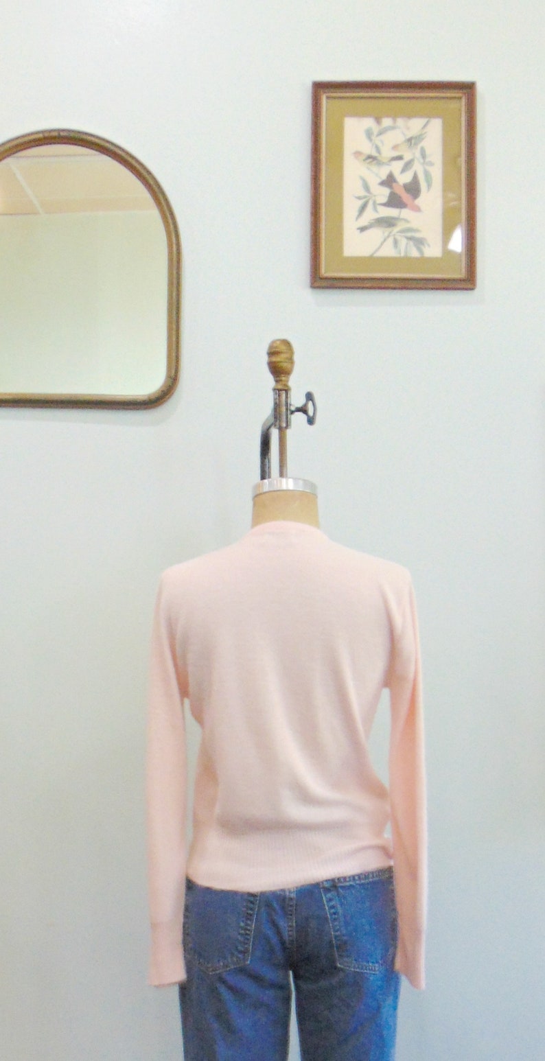1960 S Pale Pink Beaded Cardigan Orlon Knit Light Pink Floral Pattern Peter Freund Size Medium Clothing Sweaters Valresa Com