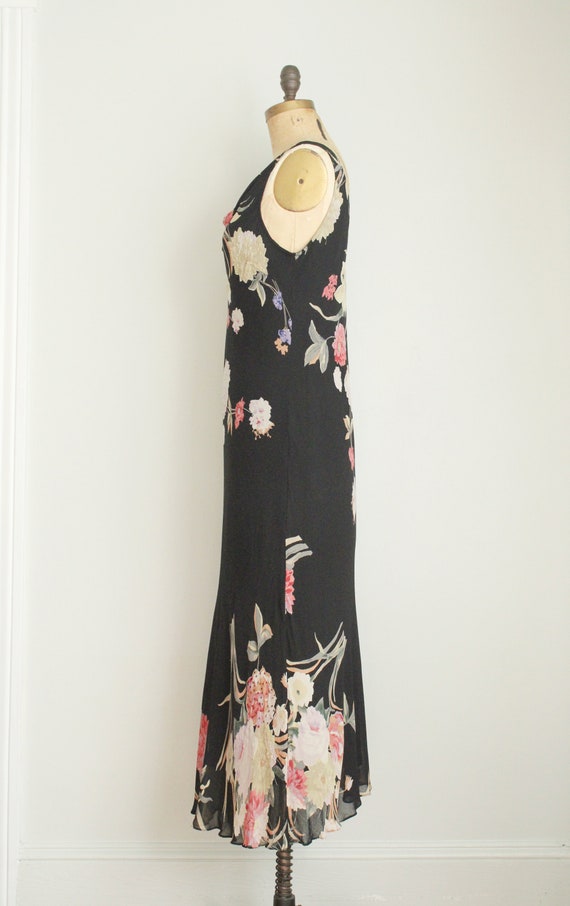 Retro Y2K does 1930's Bias Cut Gown. Floral Print… - image 10