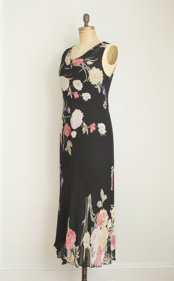 Retro Y2K does 1930's Bias Cut Gown. Floral Print… - image 9
