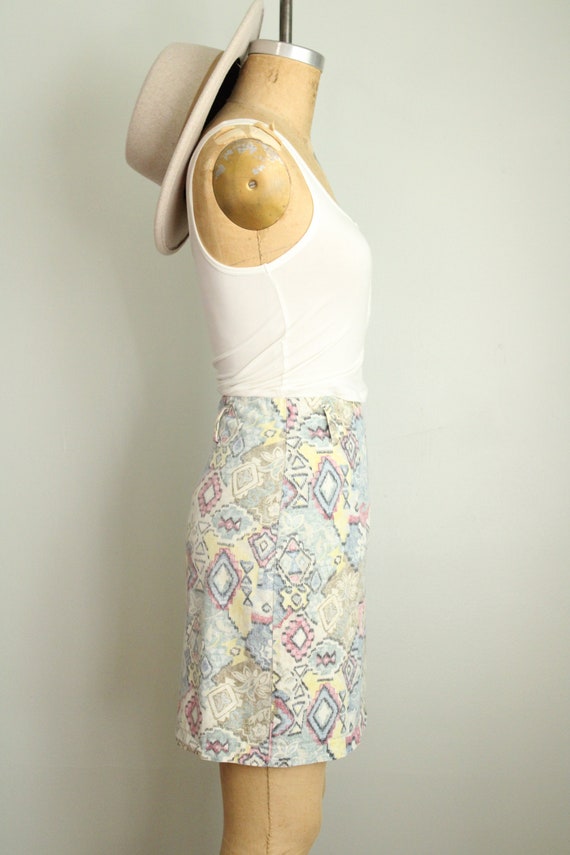 Retro 1990's Washed Out Pastel Tribal Print Bonjo… - image 2