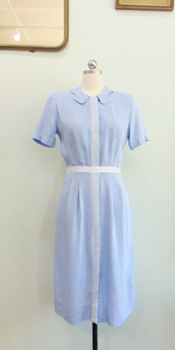 pale blue linen dress