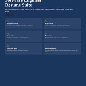 Vorlage für einen Lebenslauf als Softwareentwickler | Lebenslauf und Anschreiben für Backend-Entwickler (sofortiger Download)
