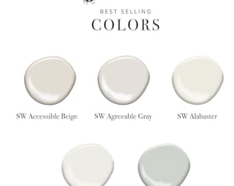 Best Selling Sherwin Williams Neutral Paint Colors + White Paint Colors - BIG 18x12" Painted Color Boards