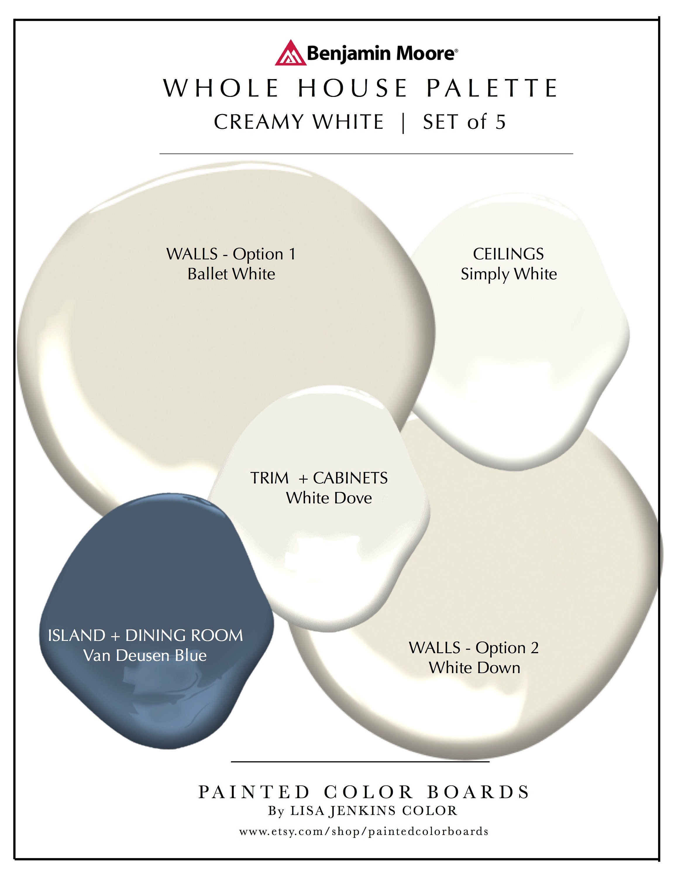 Ballet White Paint Palette, Benjamin Moore, Whole House Interior