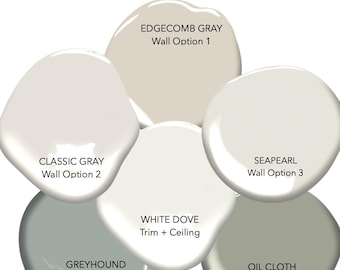 Benjamin Moore Best NEUTRAL + GRAY GREEN Paint Palette - 18x12&quot;  Painted Color Boards to Test on Site