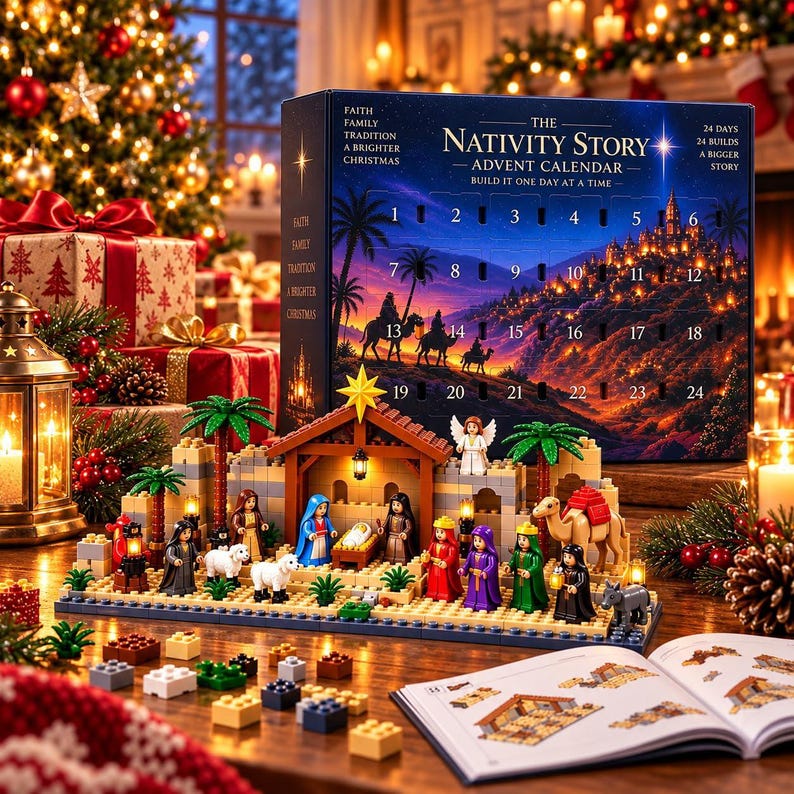 Camel Guide Block Nativity Building Blocks Advent Calendar 2026, 24 Day Nativity Story ...