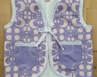 Toddler Moon Phase Vest | Celestial Baby Vest | Lavender Kids Vest | Halloween Waistcoat | Handmade 12-18M