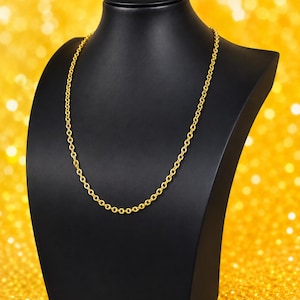 Halsband i 18 karat gult guld, 40 cm kedja, elegant gåva