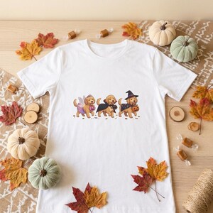 Goldendoodle Puppies in Costumes T-Shirt | Halloween Dog Trio