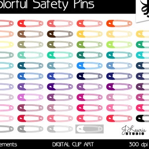 Buy 3 Get 1 Free Rainbow Safety Pins Clipart Clip Art, Baby Safety Pins,  Diaper Pins, Scrapbooking, Invitations, Planners, Graphics, Digital 