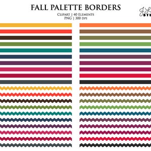 Borders-Fall Colors-Digital Clipart Borders-Commercial Use-Ric Rac-Zig Zag-Invitations-Autumn-Scrapbook Elements-Instant Download Clip Art
