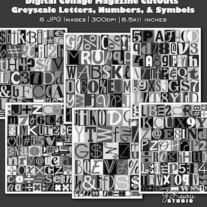 digital magazine cutout alphabet ransom note etsy