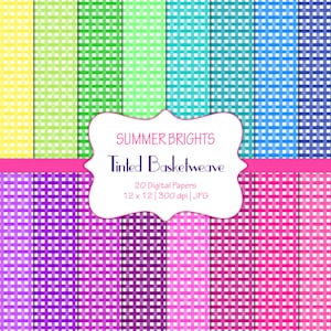 Tinted Basketweave-Summer Bright Colors-Digital Scrapbook Papers-Commercial Use-Geometric-Basket-Gingham-Purple-Printable-Instant Download