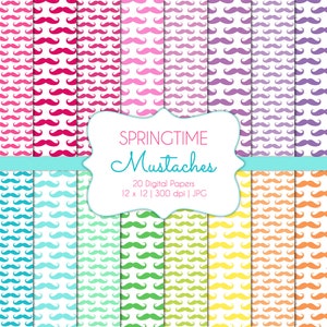 Bigodes-Primavera-Papéis de scrapbook digital-Uso comercial-Padrões masculinos-Hipster-Dia dos Pais-Imprimível-Download instantâneo