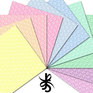 Pastel Swirls-digital Scrapbook Papers-commercial Use-spirals-baby ...