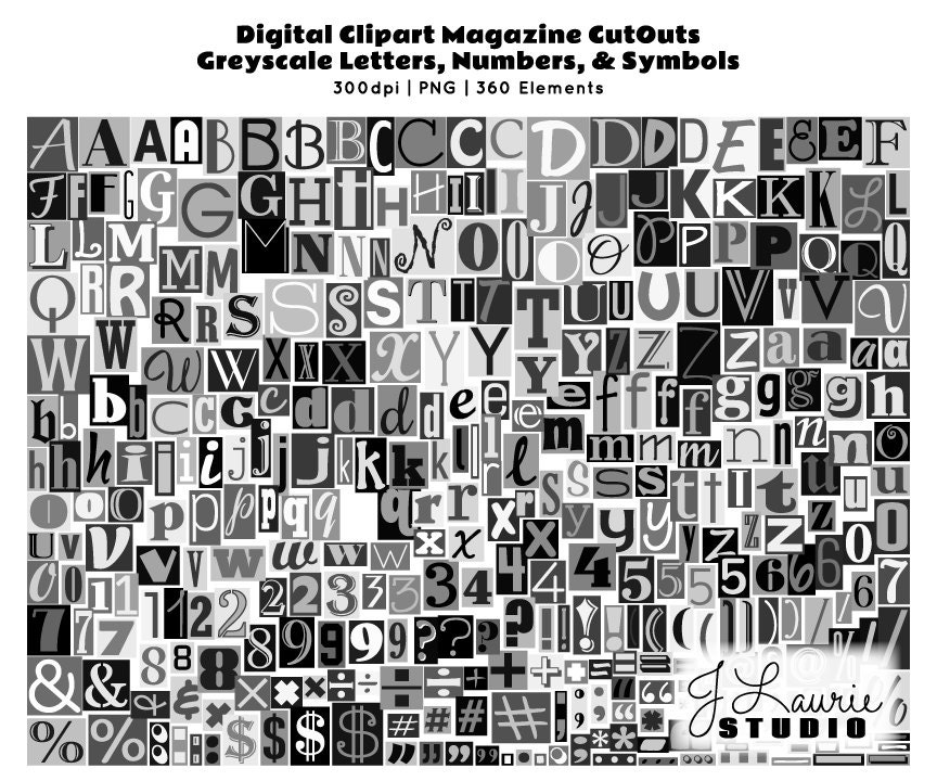 Digital Magazine Cutout Alphabet Ransom Note Etsy