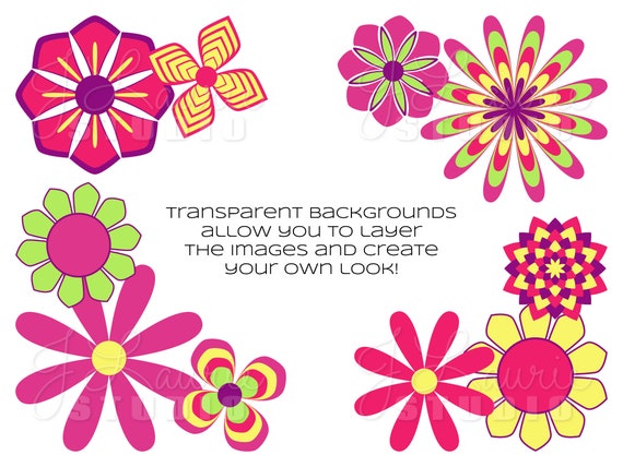 Free: Groovy Flowers Clip Art - Hippie Flower Png 