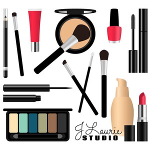 Puede incluir: Un conjunto de brochas de maquillaje, un compacto con polvo marr&oacute;n claro, un delineador de ojos negro, una m&aacute;scara de pesta&ntilde;as negra, un l&aacute;piz labial rojo, un esmalte de u&ntilde;as rojo, una botella de base de maquillaje, una paleta de sombras de ojos negra y un tubo de brillo labial rojo.