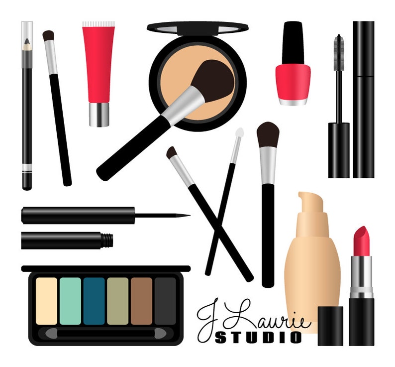 Puede incluir: Un conjunto de brochas de maquillaje, un compacto con polvo marr&oacute;n claro, un delineador de ojos negro, una m&aacute;scara de pesta&ntilde;as negra, un l&aacute;piz labial rojo, un esmalte de u&ntilde;as rojo, una botella de base de maquillaje, una paleta de sombras de ojos negra y un tubo de brillo labial rojo.
