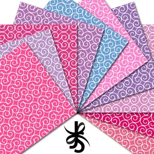 Fancy Swirls-springtime-digital Scrapbook Papers-commercial Use ...