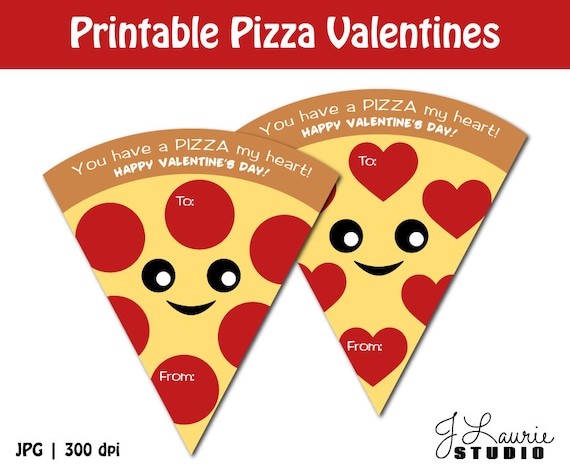Digital Clipart-Printable Pizza Valentines-Printable ...