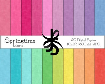 Digital Scrapbook Papers-Springtime Linen-Textured Papers-Linen Papers-Linen Textures-Spring Clipart-Wallpapers-Backgrounds-Instant Download