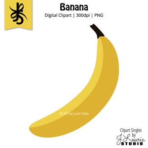 Digital Clipart-Clipart Singles-Banana-Fruit-Banana Clip Art-Graphics-Image-Digital Scrapbook Element-PNG-Instant Download Clip Art
