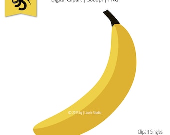 Digital Clipart-Clipart Singles-Banana-Fruit-Banana Clip Art-Graphics-Image-Digital Scrapbook Element-PNG-Instant Download Clip Art