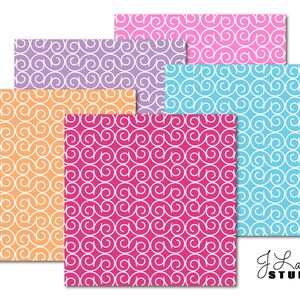 Fancy Swirls-springtime-digital Scrapbook Papers-commercial Use ...