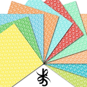 Swirls-springtime-digital Scrapbook Papers-commercial Use-geometric ...