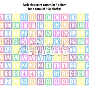 Digital Alphabet Letters Clipart-baby Block Letters-baby Blocks-pastel