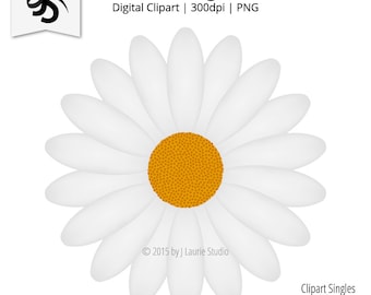 Digitale Clipart-Clipart Einzeln-Gänseblümchen-weiße Blume-weiße Gänseblümchen-Gänseblümchen-Blume-Grafik-Bild-Digital Scrapbook-PNG-Instant Download Clip Art