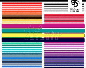 Colorful Digital Borders Clipart: Rainbow Scrapbook Elements (Digital Download)