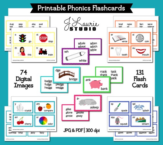Phonics Flashcards-Phonics Lesson-Printable Phonics | Etsy