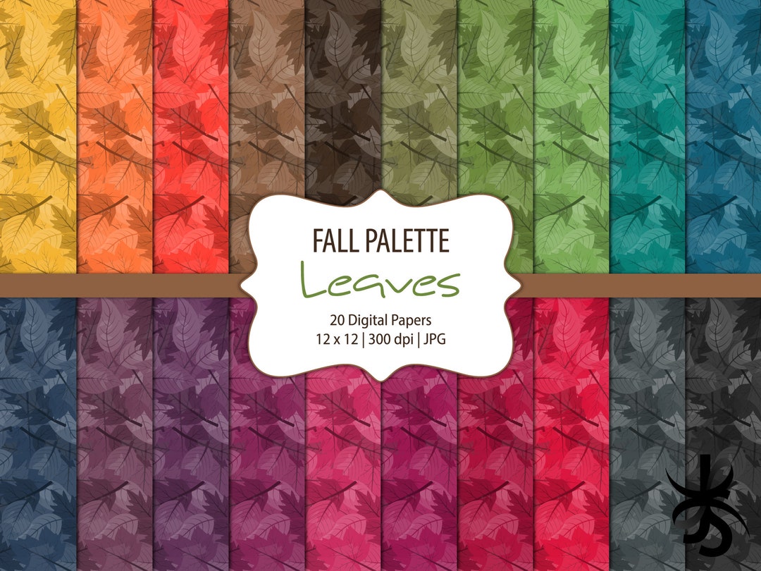 Leaves-fall Colors-digital Scrapbook Papers-commercial Use-nature-trees ...