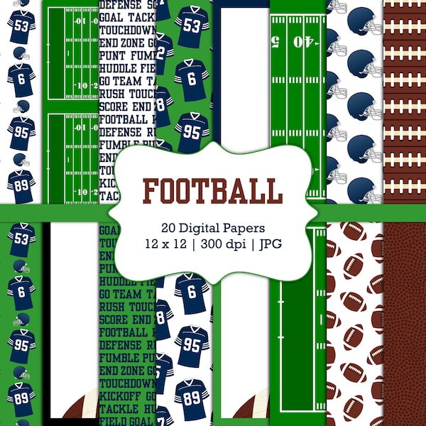 Football Theme Clip Art Etsy