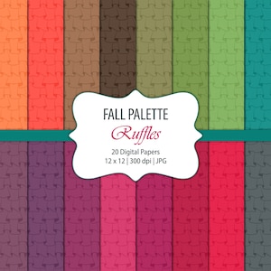Ruffles-Fall Colors-Digital Scrapbook Papers-Commercial Use-Textured Patterns-Frills-Curtains-Fabric-Autumn-Printable-Instant Download