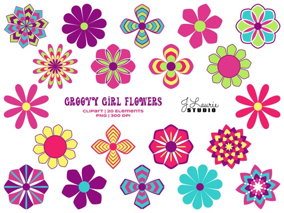 Free: Groovy Flowers Clip Art - Hippie Flower Png 