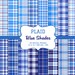 Blue Plaid-Digital Scrapbook Papers-Commercial Use-Navy-Boy-Preppy-Tartan-Wallpaper-Backgrounds-Instant Download Clip Art