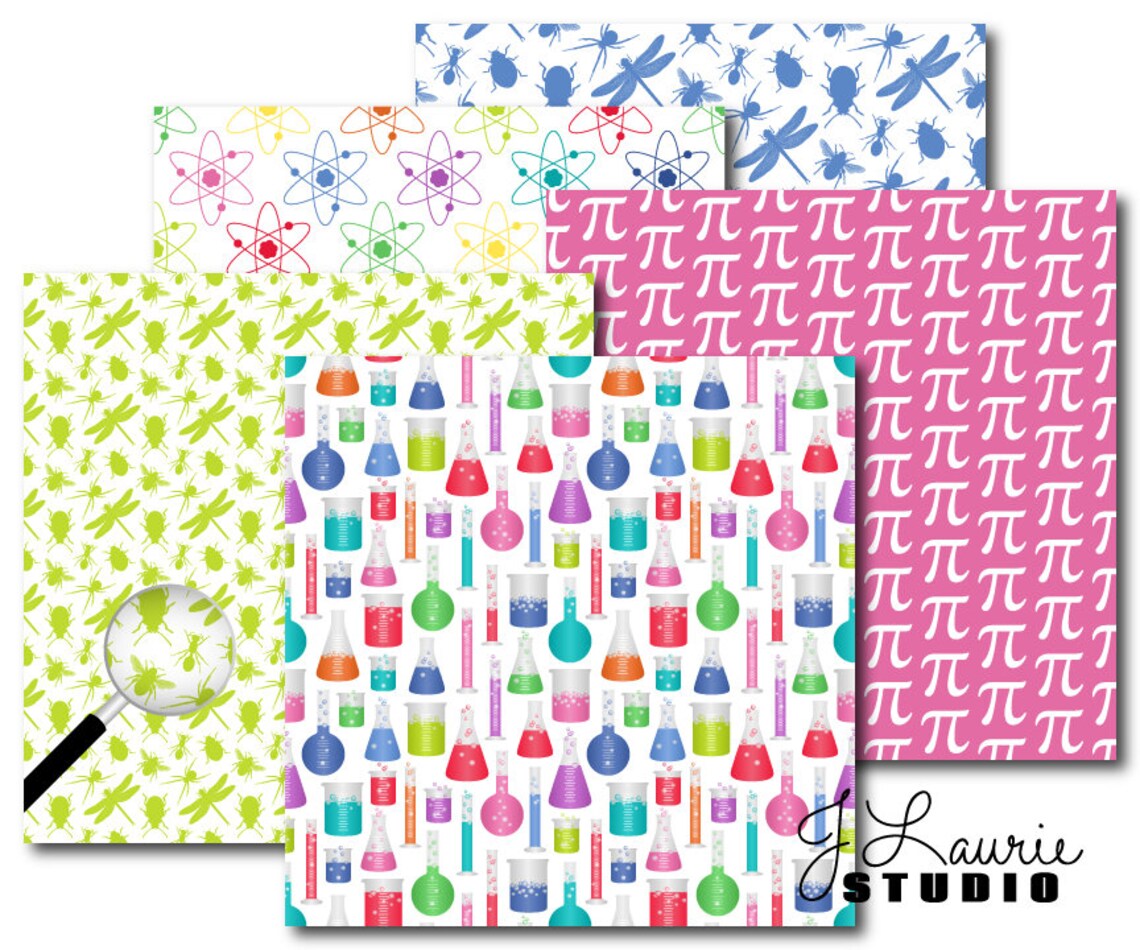 Digital Scrapbook PapersScience FunScientificScience Etsy