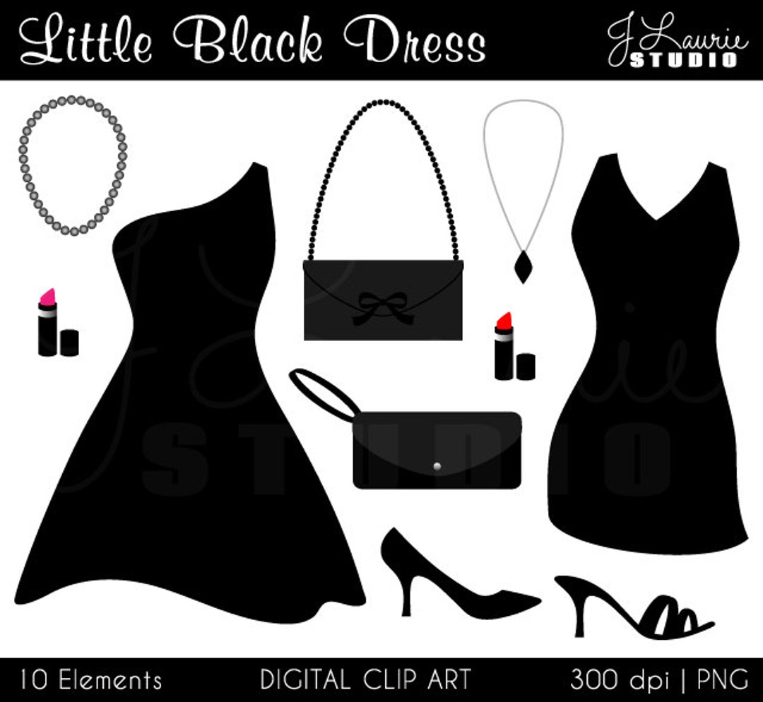 Little Black Dress Digital Clipart-cocktail  Party-fashion-shoes-bachelorette-girls  Night-invitations-scrapbooking-instant Download Clip Art - Etsy