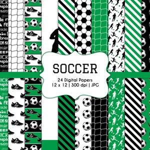 Fútbol-Papeles de Scrapbook Digital-Uso Comercial-Net-Ball-Football-Field-Green-Sports Backgrounds-Instant Download Clip Art