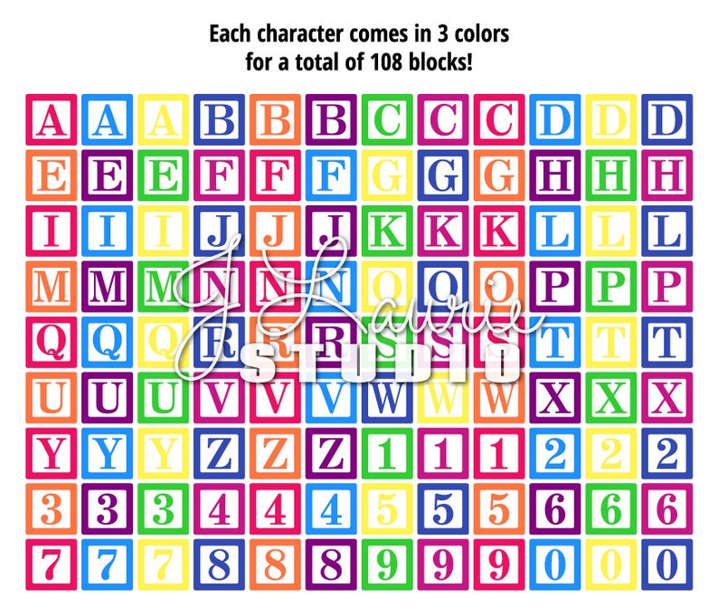 Bright Blocks Digital Alphabet Letters Clipart-baby Blocks-numbers ...