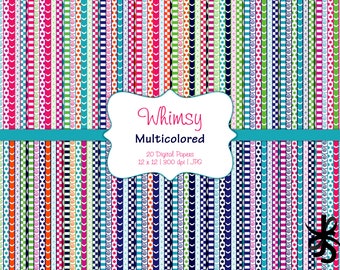 Grillige patronen-veelkleurige-digitale plakboekpapieren-commercieel gebruik-Whimsy-Harlequin-Patchwork-Instant Download illustraties