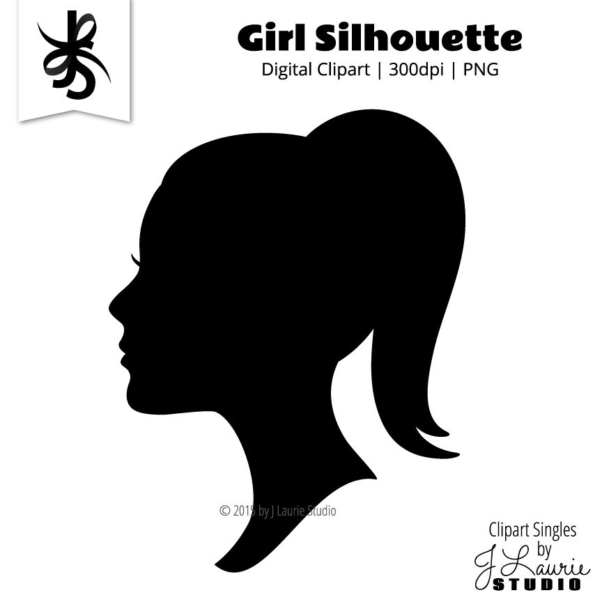 Digital Clipart-clipart Singles-girl Silhouette-cameo-female Face-profile-image-digital  Scrapbook Element-png-instant Download Clip Art - Etsy