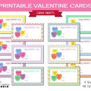Digital Clipart-Printable Valentines-Convo Hearts-Valentine Cards-Printable Tags-Digital Labels-Goodie Bag Tags-Instant Download Clip Art