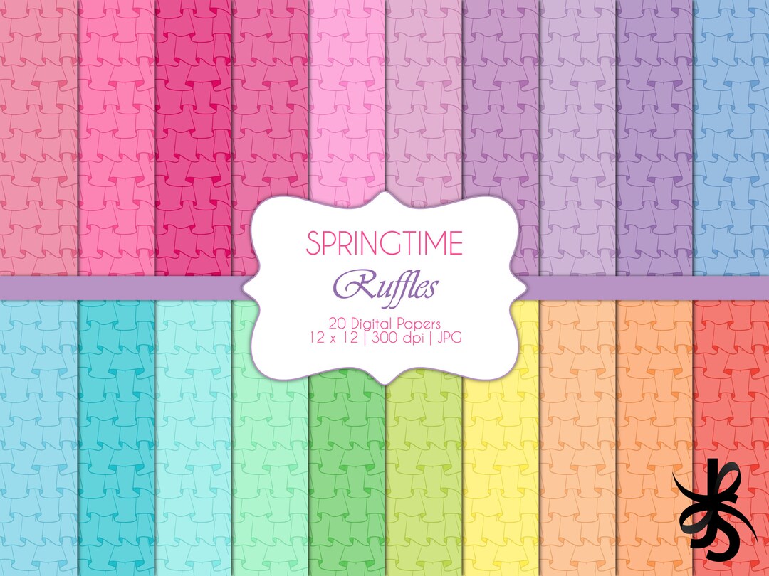 Ruffles-springtime-digital Scrapbook Papers-commercial Use-textured ...