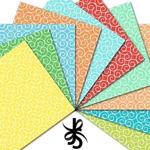 Fancy Swirls-springtime-digital Scrapbook Papers-commercial Use ...