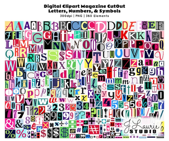 Digital Magazine Cutout Alphabet-ransom Note Letters-numbers