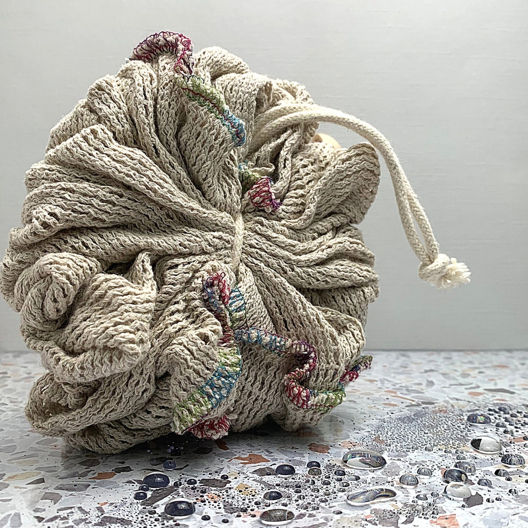 Eco Friendly Shower Pouf Washable Natural & Plastic Free Etsy